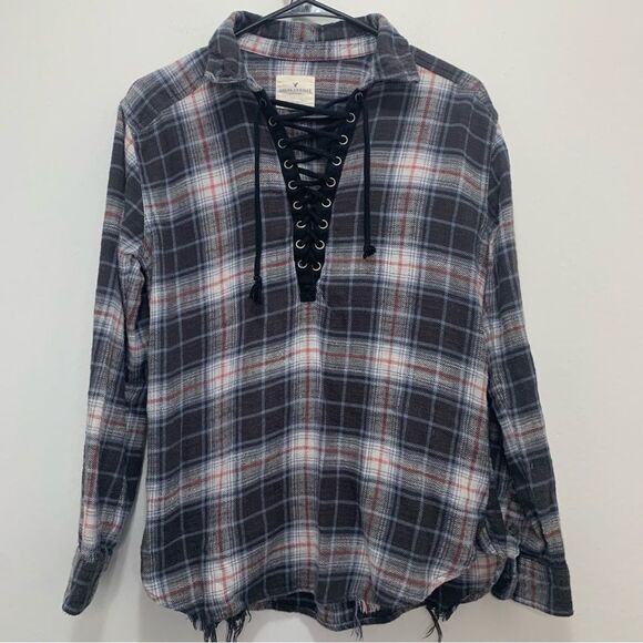 American Eagle Distressed Flannel Size XS - Picture 1 of 8